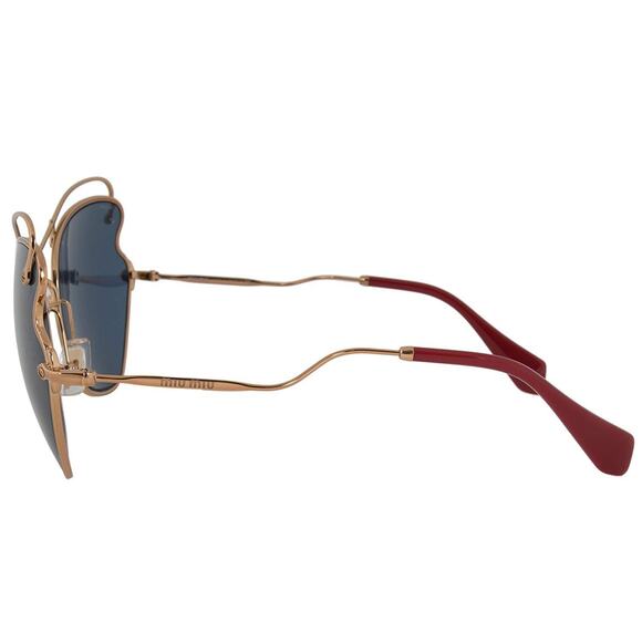 Miu Miu Designer Cat Eye Sunglasses Antique Gold Frame Blue Lens MU56RS 7OE1V1